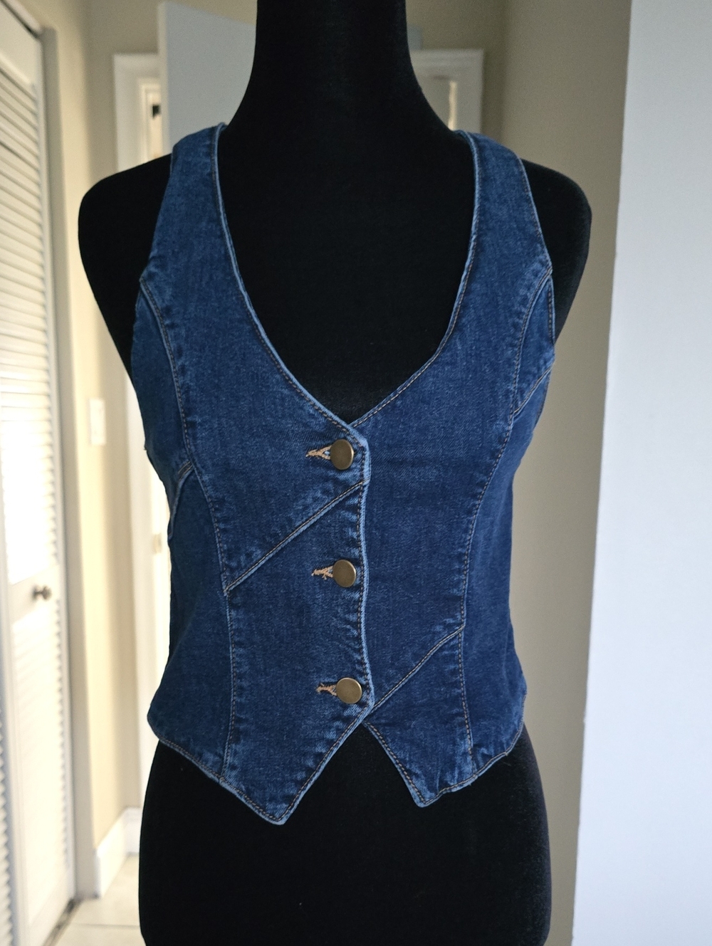 Fashion Nova Dark Wash Denim Vest